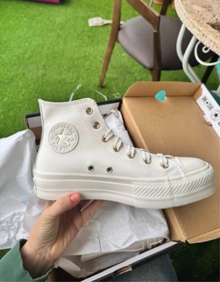 Converse plataforma blancas