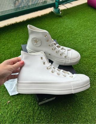 Converse plataforma blancas