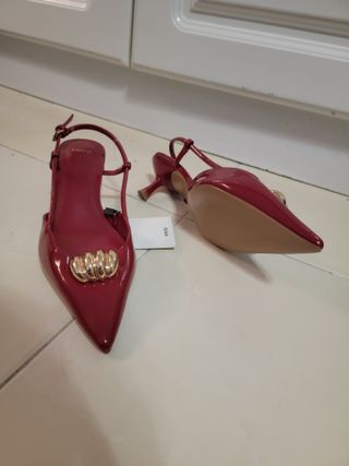 Sapatos Mango Salto Alto Vermelho