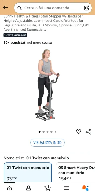 Stepper Sunny Health & Fitness step con manubrio