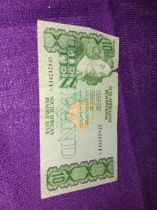 Billete antiguo Sudafricano 10 Rand