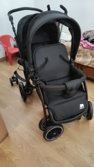 Carro gemelar Deryan negro