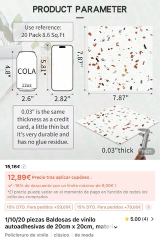 Baldosas Adhesivas Estilo Terrazo