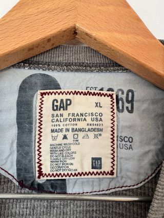 GAP Vintage Thermal Rayas Grises Talla XL