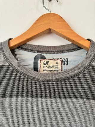 GAP Vintage Thermal Rayas Grises Talla XL