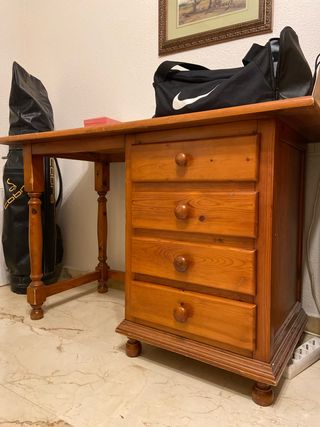 Tavolo da studio in legno con 4 cassetti