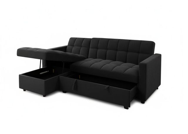 Sofá Cama Kris Negro con Arcón