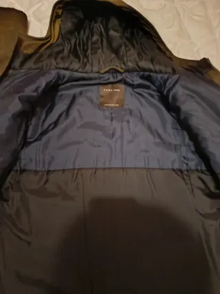 Abrigo Zara Capucha Marrón Talla S