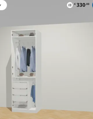 Armario IKEA PAX 75x60x236cm Blanco