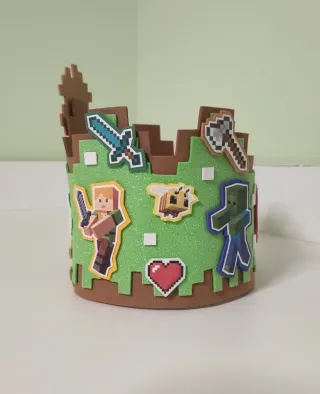 Corona de Cumpleaños Minecraft