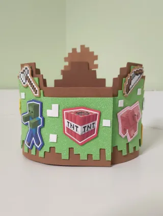 Corona de Cumpleaños Minecraft