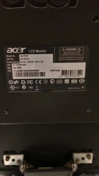 Monitor Acer AL1916 Blanco