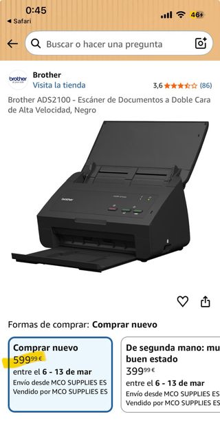 Scanner Brother ADS-2100e