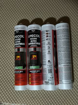 4x Silicone Alta Temperatura PECOL Preto