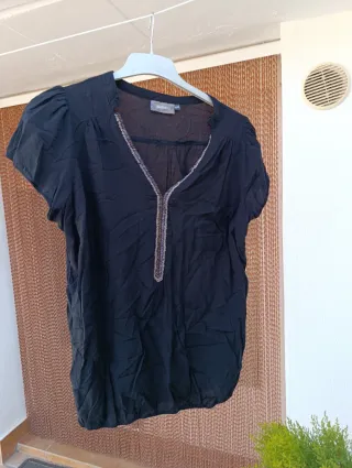 Camiseta Ikebana XL con abalorios cobre