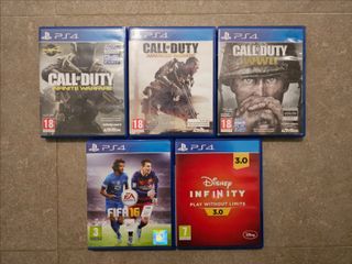 Lote 5 Juegos PS4: Call of Duty, FIFA, Disney