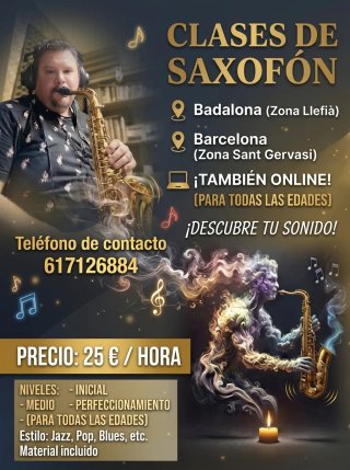 Clases de saxofón, lectura e interpretación