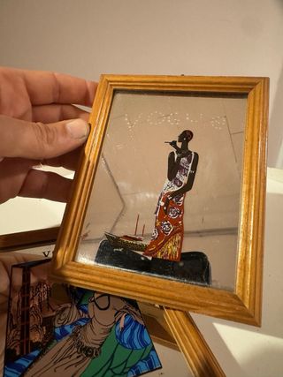 Coppia quadri 15x12 specchio Vogue vintage anni 70