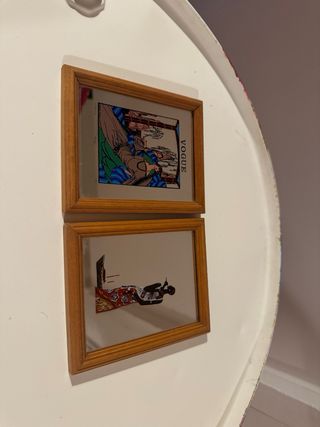 Coppia quadri 15x12 specchio Vogue vintage anni 70