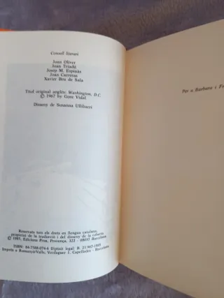 Llibre Washington DC Gore Vidal Proa A Tot Vent