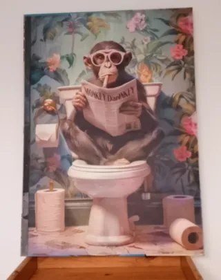 Quadro Mona Fumatrice in Bagno