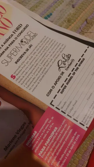 Ficha Inscrição Super Model Elle 1995