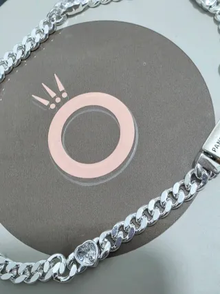 Bracciale Pandora Argento 20cm Cuore Zircone