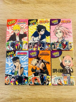 Pack 6 Juegos UNO Edición Especial Anime