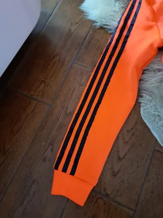 Sudadera Adidas Cremallera Naranja y Negra