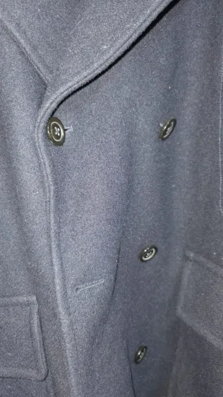 Abrigo de paño hombre negro