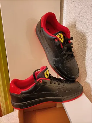 Zapatillas Puma Ferrari Negras y Rojas Original
