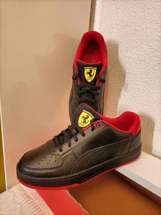 Zapatillas Puma Ferrari Negras y Rojas Original