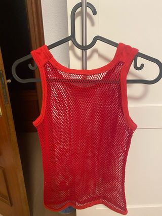 Camiseta de red blanca talla única