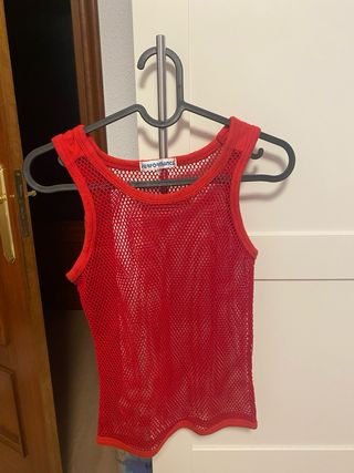 Camiseta de red blanca talla única