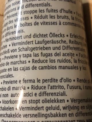 Aditivo suavizante para cambio marchas.