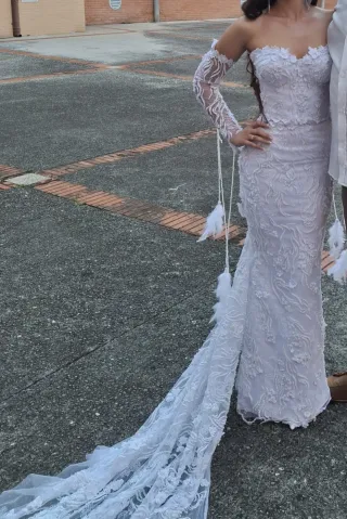 Vestido blanco de fiesta gitana