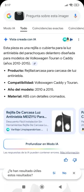 Antiniebla Parachoques Negro