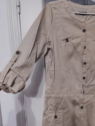 Vestido camisero beige