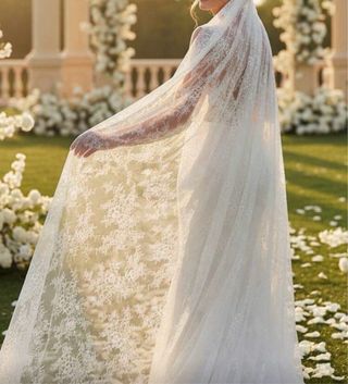 Velo de Novia Encaje Estilo Mantilla