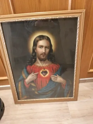 Cuadro Sagrado Corazón Jesús Dorado