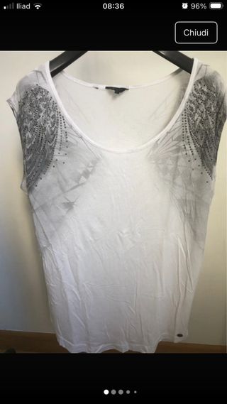 Guess Maglietta con maniche glitterate