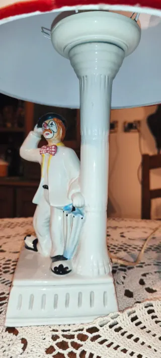 Lampada Da Tavolo Pagliaccio In Ceramica vintage