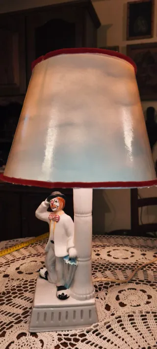 Lampada Da Tavolo Pagliaccio In Ceramica vintage