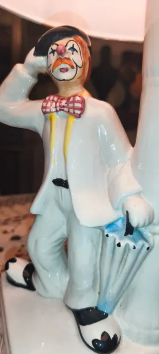 Lampada Da Tavolo Pagliaccio In Ceramica vintage