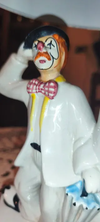 Lampada Da Tavolo Pagliaccio In Ceramica vintage