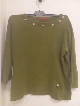 Jersey Cold Alasca Verde con Flores