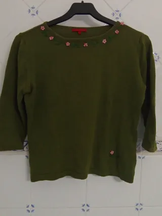 Jersey Cold Alasca Verde con Flores