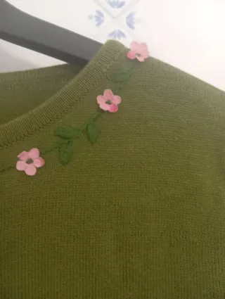 Jersey Cold Alasca Verde con Flores