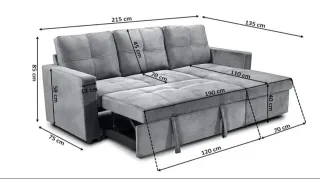 Sofa Cama Gris Claro Tela Oferta