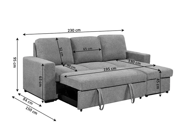 Sofá Cama Luke Tela Gris